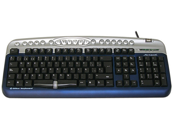 Teclado Acteck AT-9930XP Office Multimedia, PS/2, con conector frontal para USB.