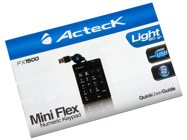 Mini Teclado Numérico Acteck Flexible, USB. Color Negro