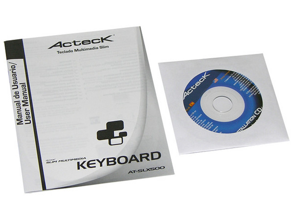 Teclado Acteck Multimedia Slim, USB. Color Plata/Negro