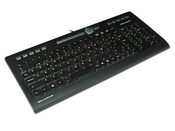 Teclado Acteck Multimedia Slim, USB. Color Negro/Plata