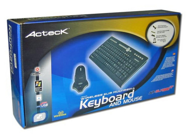 Teclado y Mouse inalámbrico Slim Acteck AT-SLX500RF, USB. Color Negro