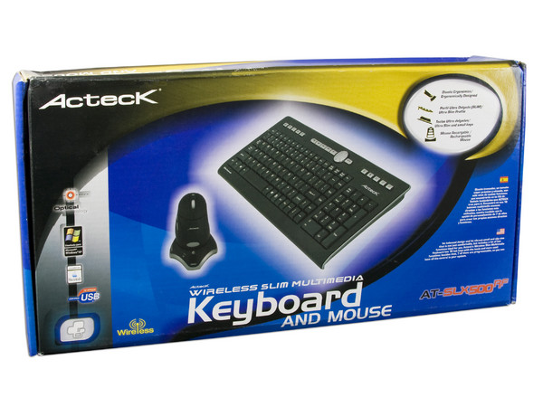 Teclado y Mouse inalámbrico Slim Acteck AT-SLX500RF, USB. Color Blanco con Negro