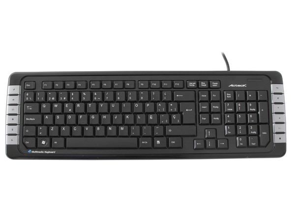 Teclado Acteck Multimedia, USB. Color Negro