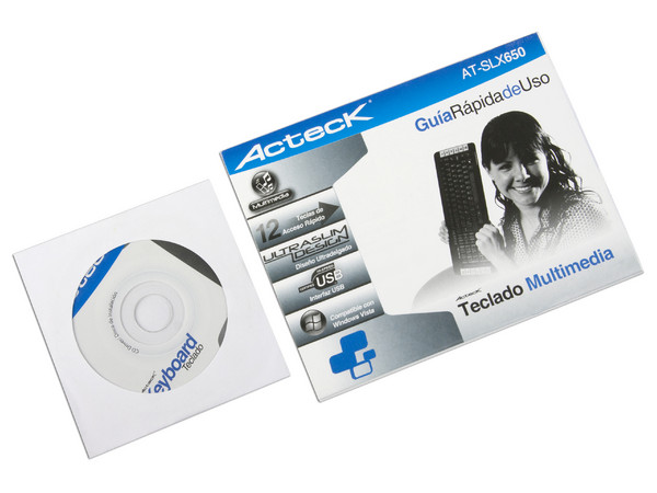 Teclado Acteck Multimedia, USB. Color Negro