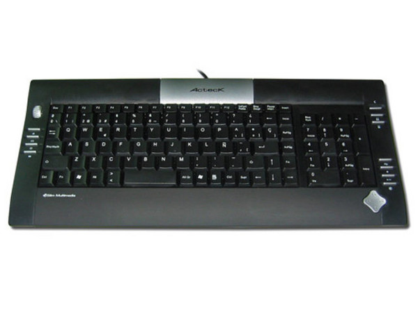 Teclado Acteck Slim Multimedia Scroll, USB. Color Negro/Plata