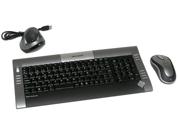 Teclado y Mouse inalámbrico Slim Acteck AT-SLX700RF, USB. Color Plateado/Negro