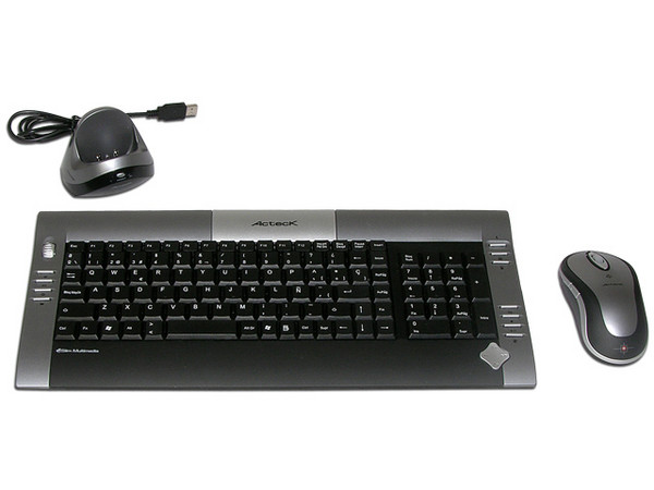 Teclado y Mouse inalámbrico Slim Acteck AT-SLX700RF, USB. Color Plateado/Negro