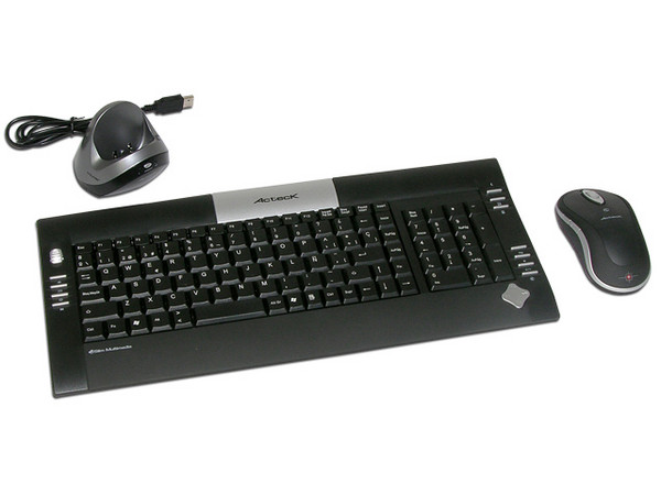 Teclado y Mouse inalámbrico Slim Acteck AT-SLX700RF, USB. Color Negro/Plateado