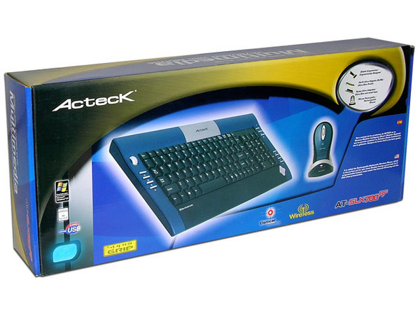 Teclado y Mouse inalámbrico Slim Acteck AT-SLX700RF, USB. Color Negro/Plateado