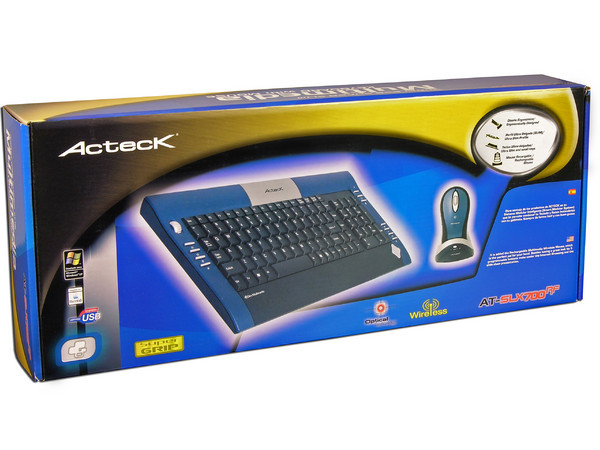 Teclado y Mouse inalámbrico Slim Acteck AT-SLX700RF, USB. Color Azul