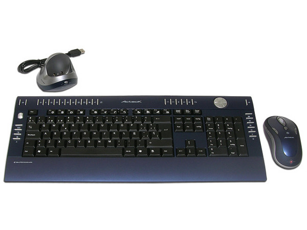 Teclado y Mouse inalámbrico Slim Acteck AT-SLX900RF, USB. Color Azul
