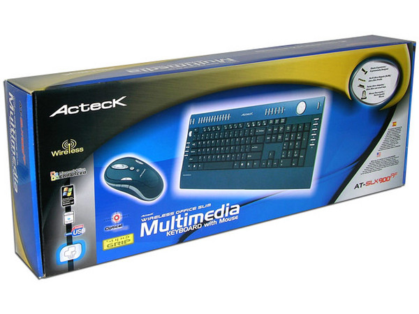 Teclado y Mouse inalámbrico Slim Acteck AT-SLX900RF, USB. Color Negro