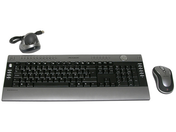Teclado y Mouse inalámbrico Slim Acteck AT-SLX900RF, USB. Color Negro/Plateado