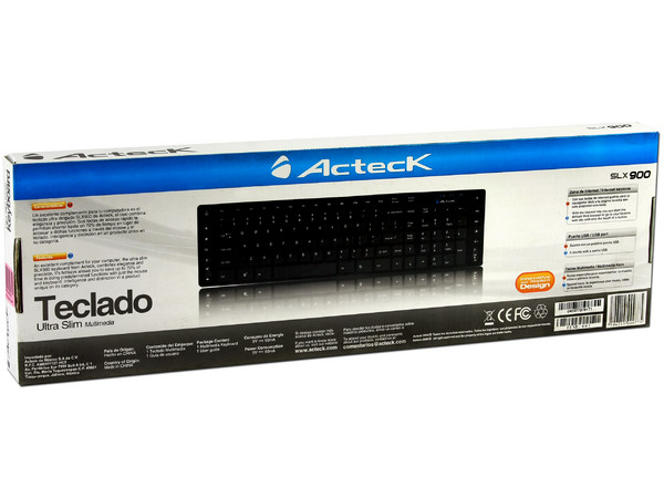 Teclado Acteck Ultra Slim Multimedia, USB. Color Negro