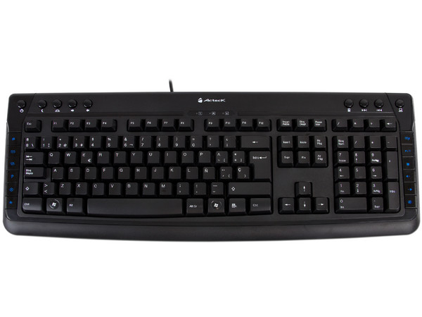 Teclado Acteck Slim Multimedia SLX-850, USB. Color Negro