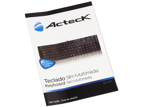 Teclado Acteck SLX950 Ultra Slim Multimedia, USB. Color Negro