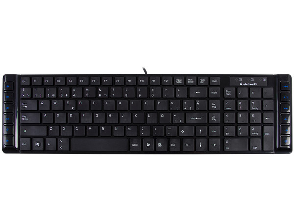 Teclado Acteck SLX950 Ultra Slim Multimedia, USB. Color Negro