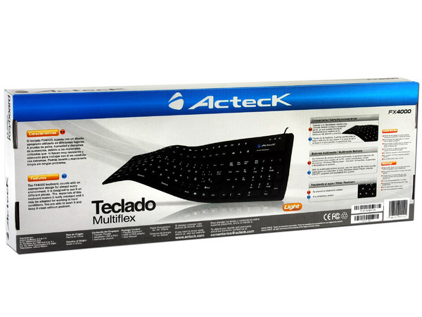 Teclado Flexible Acteck FX4000, USB. Color Negro