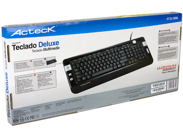 Teclado Acteck Deluxe Multimedia AT-SLX850, USB. Color Negro
