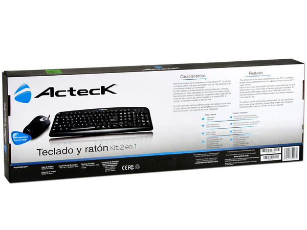 Teclado y Mouse óptico Acteck AK2-2300, PS/2