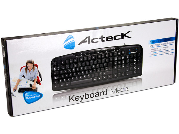 Teclado Acteck Media AT-3200, USB. Color Negro.