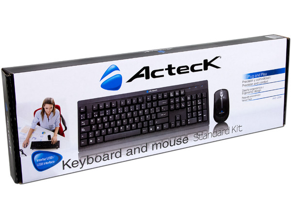 Teclado y Mouse óptico Acteck AK2-2200, USB