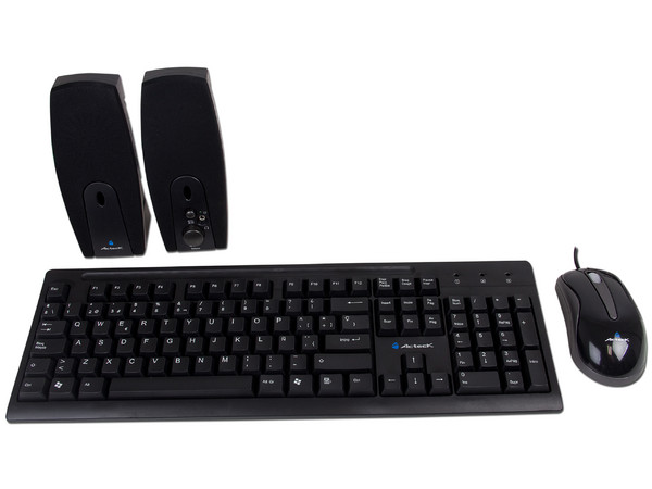 Kit 3 en 1 Acteck AK3-2700 de Teclado, Mouse Óptico y Bocinas