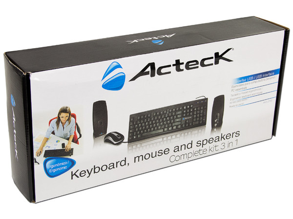 Kit 3 en 1 Acteck AK3-2700 de Teclado, Mouse Óptico y Bocinas