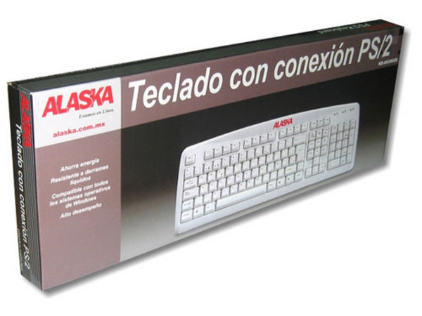 Teclado Alaska en Español con 109 teclas, PS/2. Color Gris