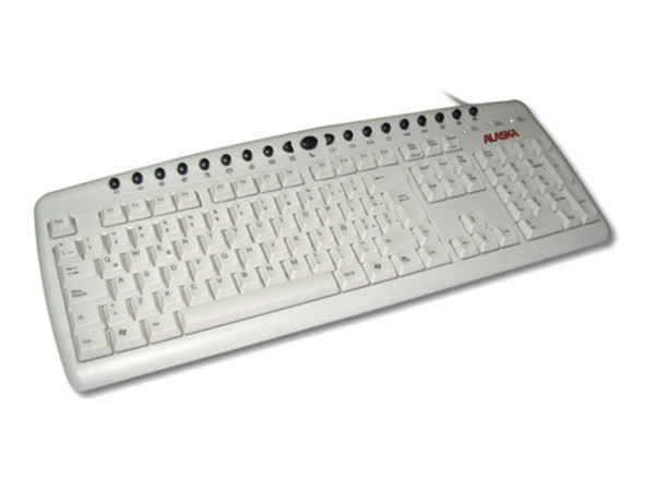 Teclado en Español Alaska Multimedia Beige/Negro