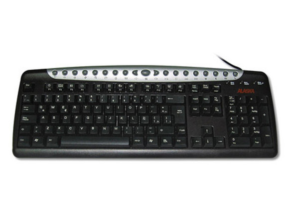 Teclado en Español Alaska Office, PS/2, Color Negro con Plateado