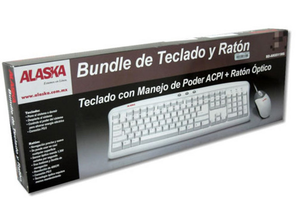 Paquete de Teclado y Mouse Optico marca Alaska