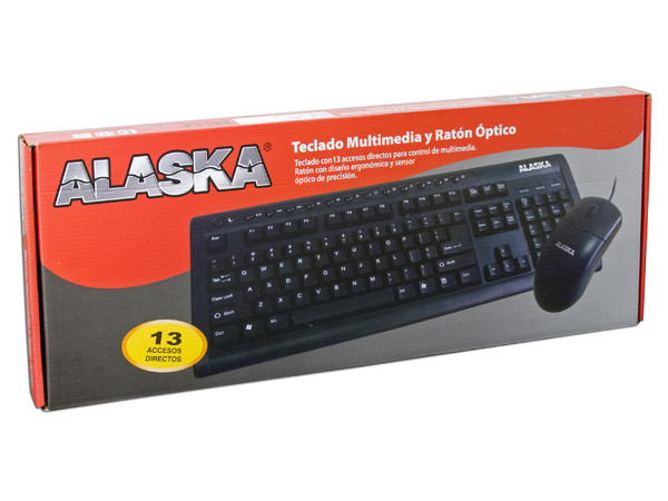 Teclado y Mouse USB Alaska con adaptadores a PS/2