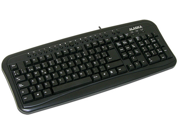Teclado Alaska Multimedia con 18 Accesos Directos, PS/2, Color Negro.