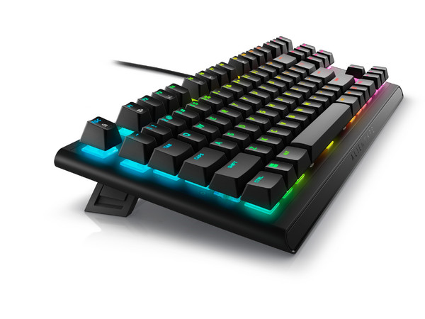 Teclado Mecánico Gamer Alienware AW420K, Iluminación RGB, Switch Cherry MX Red, USB, Versión en Ingles, Color Negro.