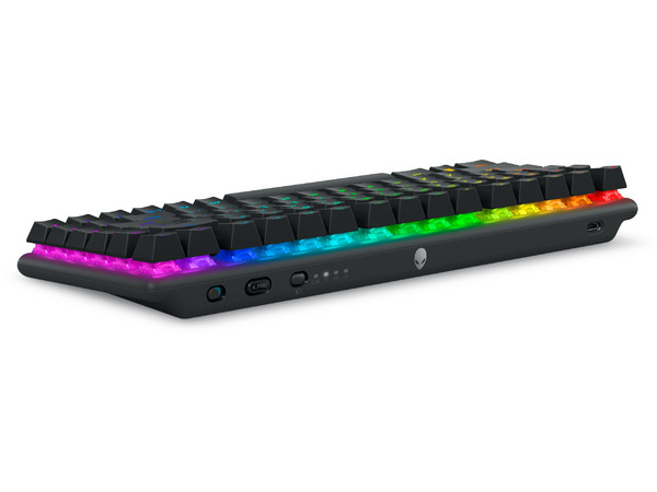 Teclado Gamer Alienware PRO-KB-G-WW, Iluminación RGB, Bluetooth, Receptor USB, Cable USB de 2m. Color Negro. (Versión en Ingles).