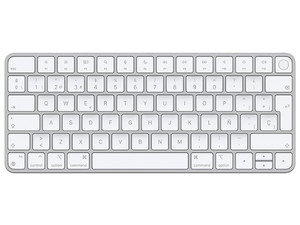 Teclado Apple Magic Keyboard con Touch ID para modelos de Mac con chip de Apple, Bluetooth, Puerto Lightning. Color Blanco.