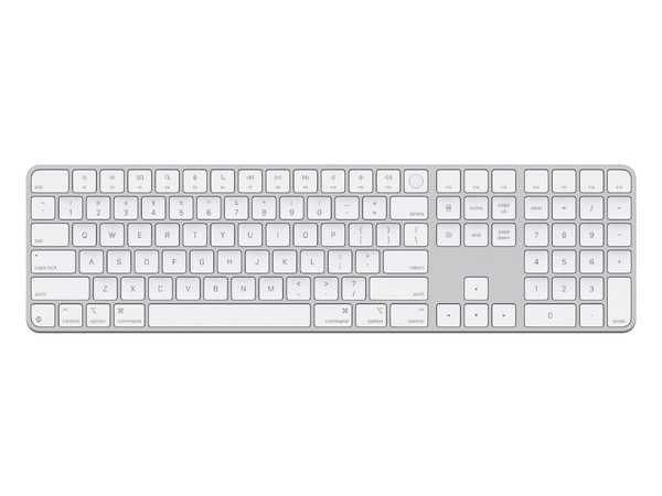 Teclado Apple Magic Keyboard Touch ID, Bluetooth, Ingles, Teclado Numérico, Color Blanco.