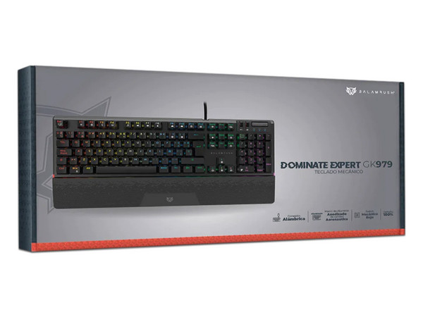 Teclado Mecánico Gamer Balam Rush Domínate Expert GK979, Switch Red, USB, Color Negro.