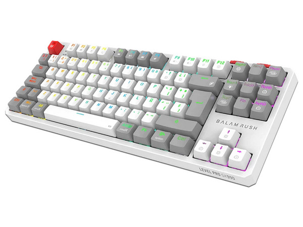 Teclado Mecánico Inalámbrico Gamer Balam Rush Level Pro GK990, Switch Outemu Red, Receptor USB, Bluetooth, Color Blanco.
