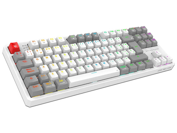 Teclado Mecánico Inalámbrico Gamer Balam Rush Level Pro GK990, Switch Outemu Red, Receptor USB, Bluetooth, Color Blanco.
