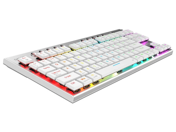 Teclado Gamer Inalámbrico DOMINATE EXPERT GK959 Balam Rush Legend Series, Multidispositivo, Color Blanco.