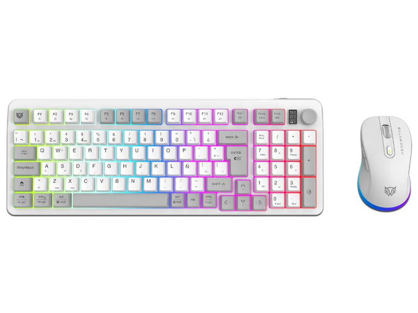 Kit De Teclado Y Mouse Balam Rush Squad Conquest Pro, Inalámbrico, Bluetooth, 7200Dpi, RGB, Color Blanco.