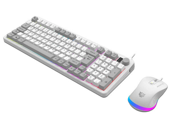 Kit Teclado y Mouse Balam Rush Squad Conquest KG515, USB, Iluminación RGB, Teclado Español, Mouse Óptico. Color Blanco.
