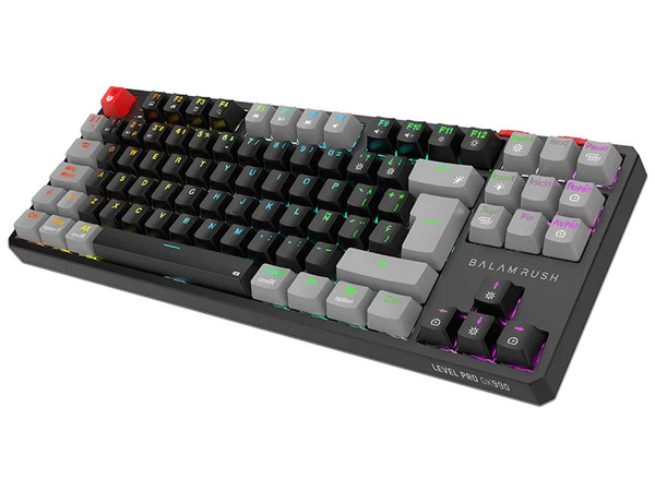 Teclado Mecánico Inalámbrico Gamer Balam Rush Level Pro GK990, Switch Outemu Red, Receptor USB, Bluetooth, Color Negro.