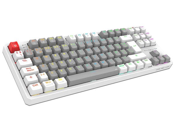 Teclado Mecánico Inalámbrico Gamer Balam Rush  Level Pro GK990, Switch Outemu Red, Receptor USB, Bluetooth, Color Blanco.