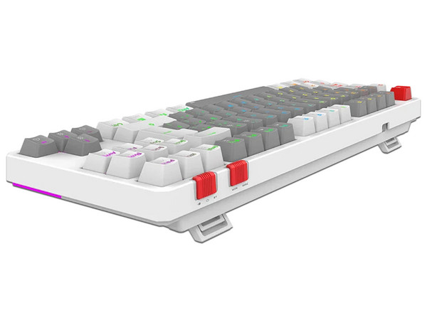 Teclado Mecánico Inalámbrico Gamer Balam Rush  Level Pro GK990, Switch Outemu Red, Receptor USB, Bluetooth, Color Blanco.