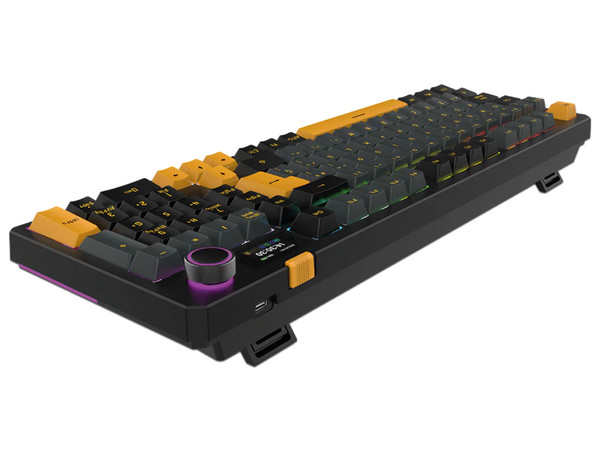 Teclado Mecánico Gamer Balam Rush Defeat Level GK3, Switch KTT Cream Yellow Pro, Receptor USB, Bluetooth, Color Negro.