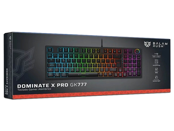 Teclado Gamer Mecánico Balam Rush Dominate X Pro GK777, Iluminación RGB, Switch Rojo, USB Tipo A. Color Negro. (Versión en Español).
