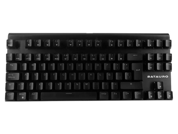 Teclado Mecánico Gamer Batauro TKL Aurbac, Iluminación RGB, USB, Español, Switch Red. Color Negro.